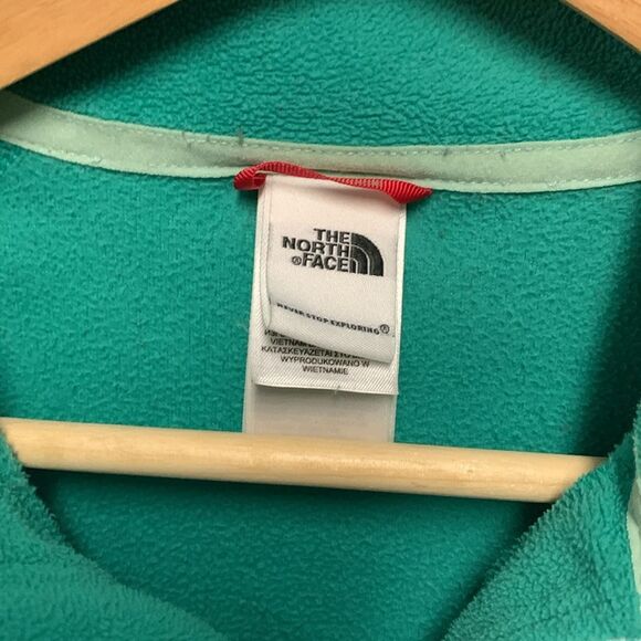 The North Face Jade Green Quarter Zip Lightweight Fleece Pullover Size Small - Picture 4 of 12